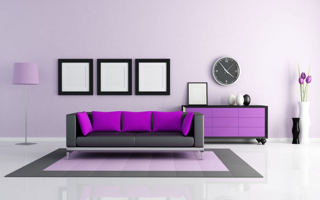 paint-colour-combination-of-Purple-and-Gunmetal-Grey-for-living-room-1024x640